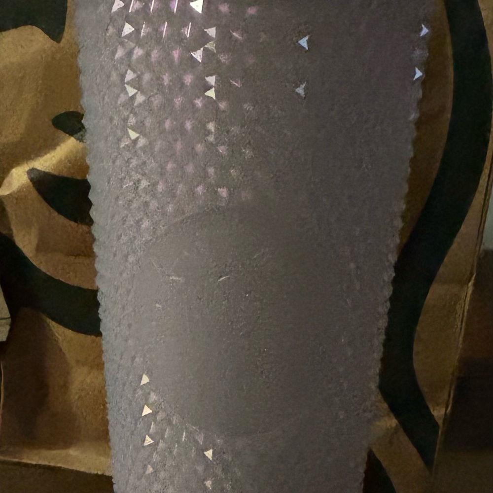 Iridescent White/Purple Textured Tumbler